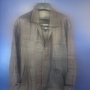 Neiman Marcus Dark Brown Leather Jacket